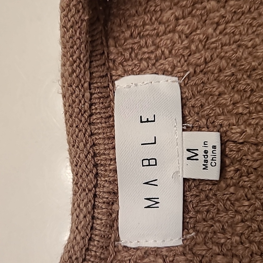 MABLE Sleeveless Knit Crop Urban Hippie Boho Jumpsuit Pockets Mocha Brown Medium - Picture 10 of 14